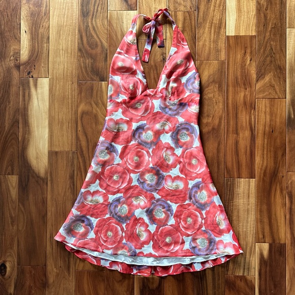 ABS by Allen Schwartz Floral Vintage Halter Dress size 10 - Picture 1 of 5